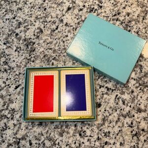 🎴✨ **Authentic Tiffany & Co. Red & Blue Card Deck — NEW in Box! ✨🎴